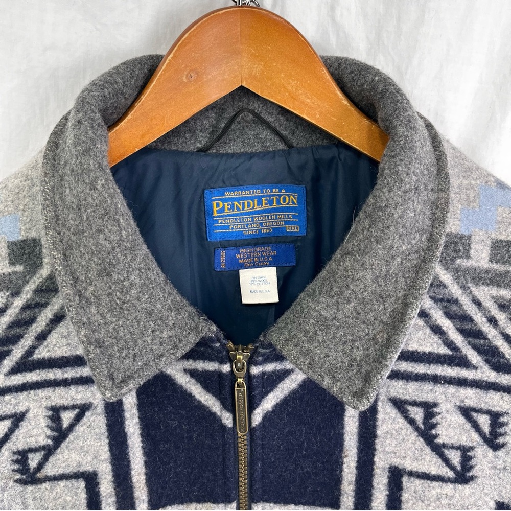 Vintage Pendleton Wool Bomber Jacket Men XXL High… - image 6
